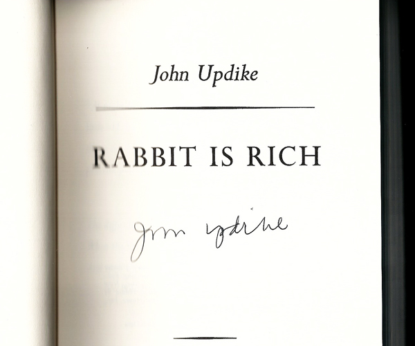 Rabbit is Rich title page with signature